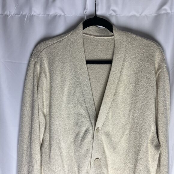 Lululemon Merino Wool Blend Cardigan Large Natural Ivory Beige Men's - Picture 3 of 10